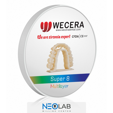 Zirconia Blank Wecera 4D ML Super8 w/step 98mm