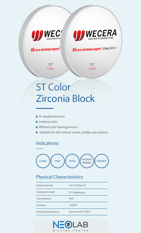 Zirconia Blank Wecera ST Color w/step 98mm